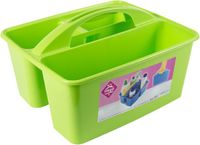 Hega Hogar opbergbox/opbergmand - groen - met handvat - 6 liter - kunststof - 31 x 26,5 x 18 cm