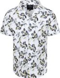 Desoto Short Sleeve Overhemd Festival Wit Groen - Maat L - Heren - Overhemden Casual