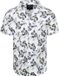 Desoto Short Sleeve Overhemd Festival Wit Groen - Maat L - Heren - Overhemden Casual