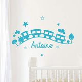Gepersonaliseerde naamstickers - Wanddecoratie voor kinderkamer - Hemelsblauw