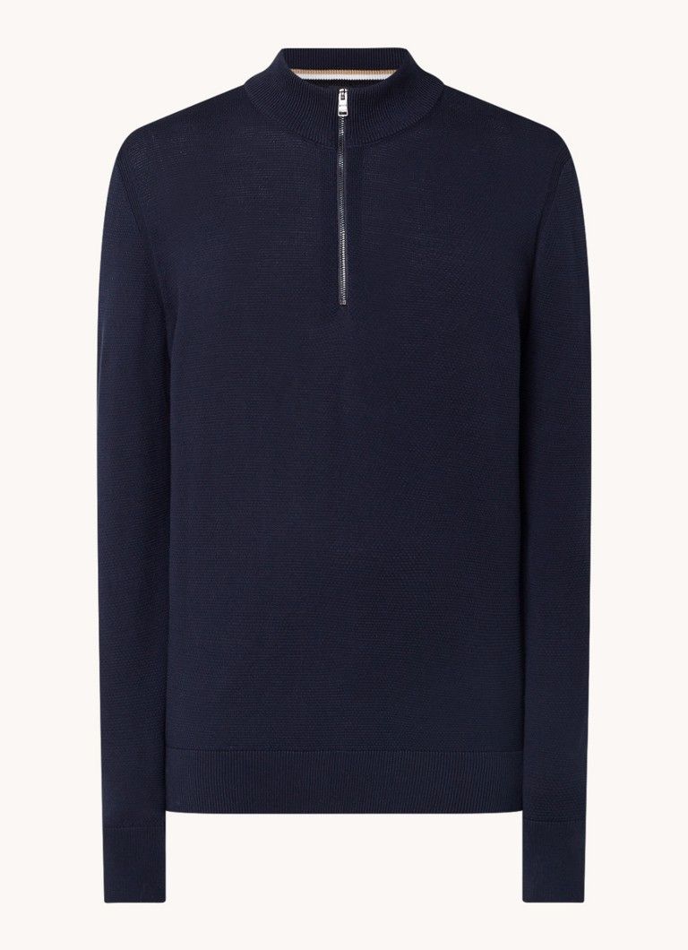 HUGO BOSS Ebrando Fine Knit Half-Zip Sweater