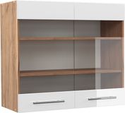Vicco Fame-Line Glazen keukenkast – 80 cm Wit Hoogglans