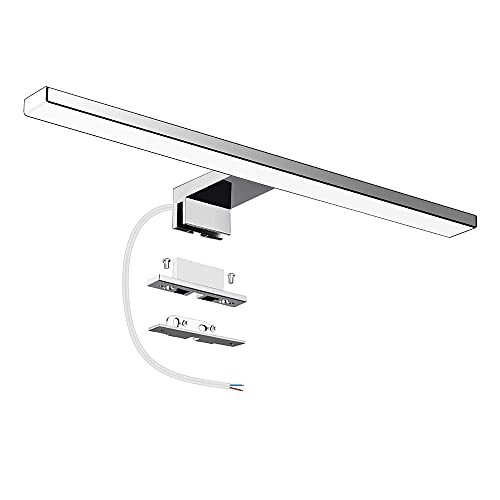 Azhien LED Spiegellamp 10 W 820LM-badkamerspiegellamp, koelwit 6500K LED-kastlicht Wandtoiletlamp IP44 230 V roestvrijstalen badspiegel voorlicht 40cm