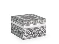 H&H Giaya Opbergdoos van hout en aluminium, vierkant, 9,5 cm
