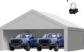 Latios bâche de remplacement pour carport/garage - Toit et parois latérales - 6 x 6 m - Résistant aux UV - Modèle robuste - Gris