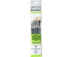 Winsor & Newton Foundation Olieverf Korte Penselen Set - 6 Delig