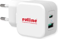 ROLINE USB Oplader met Eurostekker, 2 poorten (Type A QC3.0, Type C PD), 20W