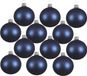 Decoris Kerstballen - 12 stuks - Donkerblauw - 8 cm - Glas - Mat - Velvet