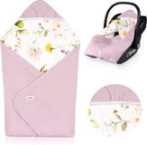 Lionelo Travel Swaddle Blanket - Omslagdoek voor Autostoel & Kinderwagen - 100% Katoen & Bamboe - TOG 2.5 - Hypoallergeen - Voor Herfst/Winter - Verstelbaar met Klittenband - 90x90 cm - Ademend & Zacht - Machinewasbaar