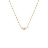 Lucardi Dames Stalen goldplated ketting met hart - Ketting - Staal - Goudkleurig - 45 cm
