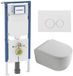 Geberit QeramiQ Dely Swirl Toiletset - 36.3x51.7cm - Geberit UP720 Duofix Sigma inbouwreservoir - 35mm zitting - bedieningsplaat glans wit - ronde knoppen - mat wit