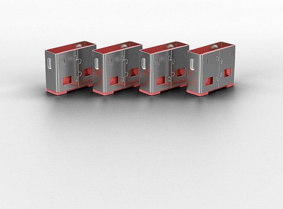 Lindy USB Port Blocker - USB-poortblokker - roze (pak van 4)