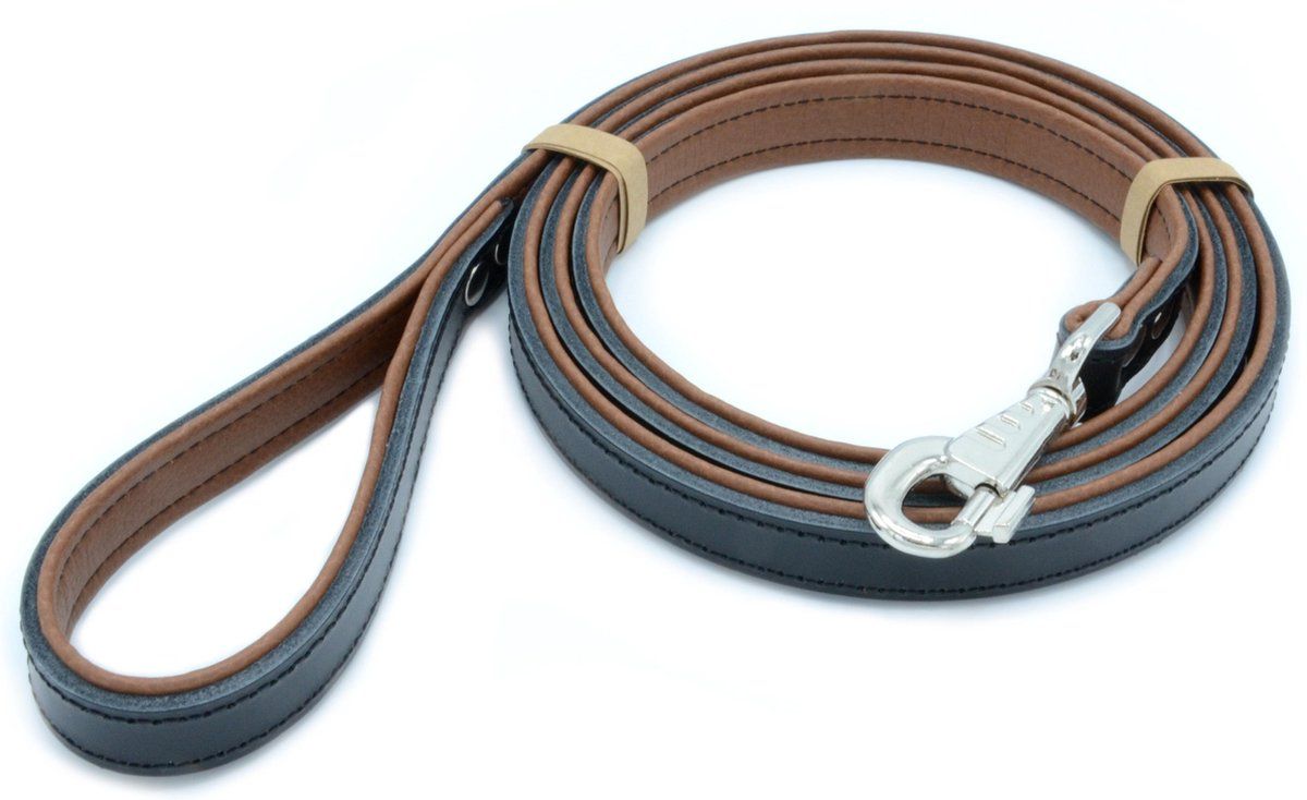 Pets are HEROES Hondenriem Leer Elegance - 2 Meter - Zwart/Bruin