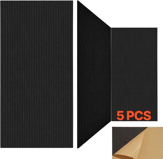 Vevor Akoestische Panelen 5 stuks Zelfklevend Zwart 1200x600x10mm
