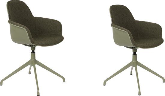 Zuiver Albert Kuip Swivel Eetkamerstoelen Armleuning Groen - Set van 2
