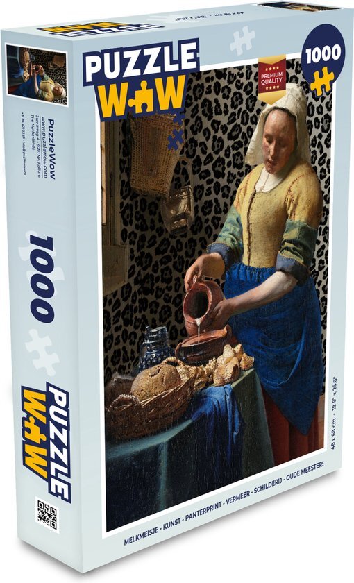 MuchoWow Puzzel Melkmeisje - Panterprint - Vermeer - Legpuzzel - Puzzel 1000 stukjes volwassenen