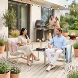 casa.pro Karg 3-delige loungeset tafel met 2 stoelen beige en zwart