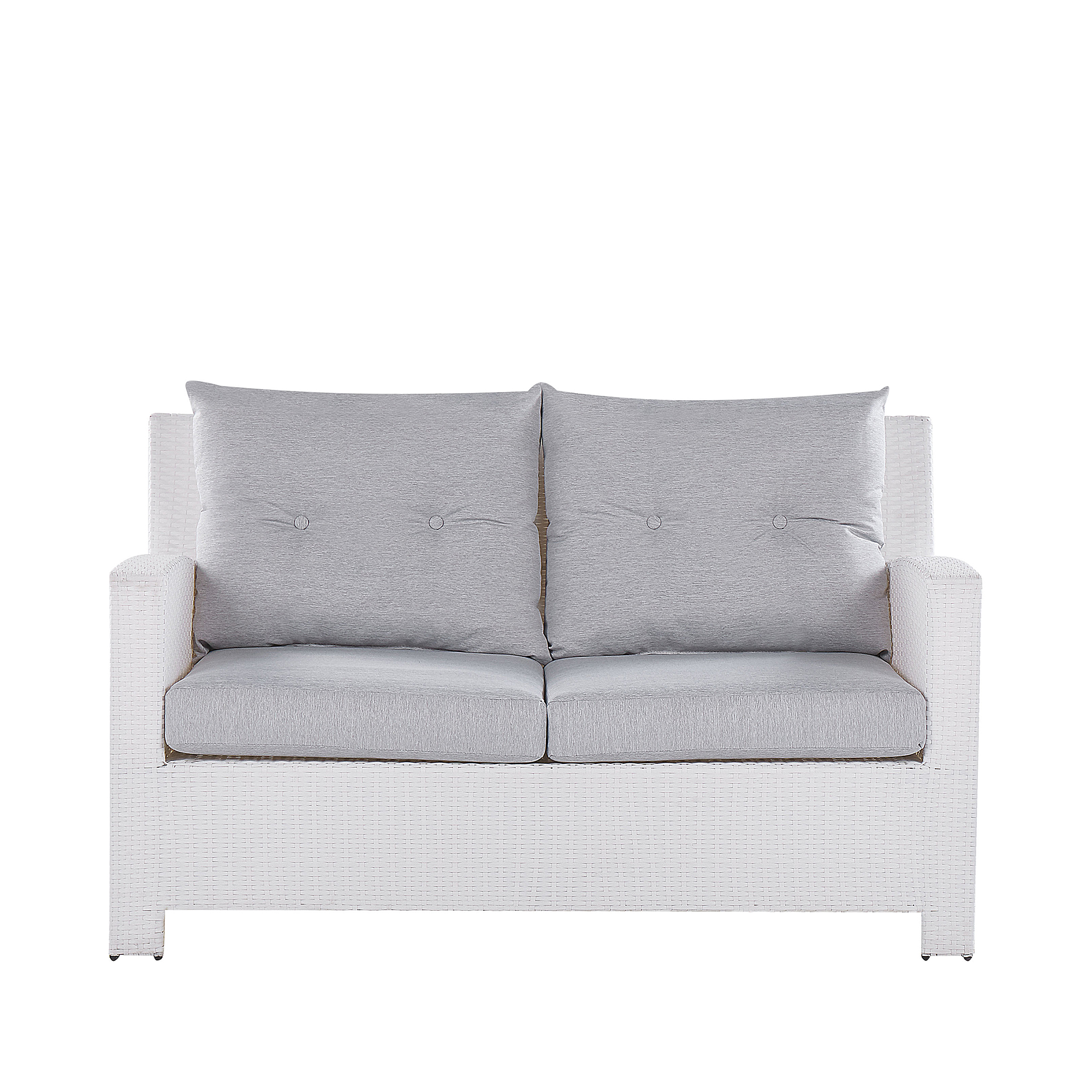 Beliani MARINO - Loungeset voor 4 - Wit - PE rotan