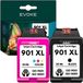 Evoke Lot de 2 cartouches d'encre pour imprimante HP 901 XL, Noir et couleur, Cartouche XL