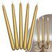 Decoraparty 10 gouden kaarsen, hoogte 29 cm, lang, conisch, goud-metallic, elegante decoratie van was voor feesten, Nieuwjaar, jubileum, Kerstmis, voor kandelaars