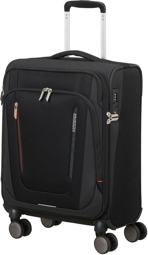 American Tourister Wanderlite handbagage koffer 55x40x20cm 44L TSA slot Zwart