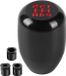 OEM Shenzhen Haorui Industrial Technology Co., Ltd. Universele schakelknop 5 versnellingen - metalen handmatige versnellingspook - auto shifter - multi color - 3 adapters 8-10-12 mm - zwart