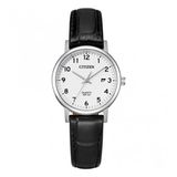 Citizen EU6090-03A Dames Horloge Zilverkleurig Leer Wit 28mm