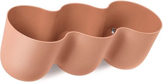 QUVIO Bloempot voor aan de wand - 15 x 43,5 cm - Terracotta