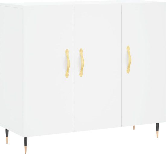 vidaXL Dressoir 90x34x80 cm bewerkt hout wit