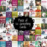 Pack Multi1-Emo Pack van 20 wenskaarten verjaardag voor hem voor haar grappige humor enveloppen inbegrepen Multi-pack