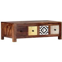 vidaXL Salontafel 90x50x30 cm massief sheeshamhout