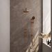 Brauer Copper Edition Thermostatische Regendoucheset Inbouw - Hoofddouche 20 cm - Gebogen Wandarm - Handdouche 3 Standen - Doucheslang