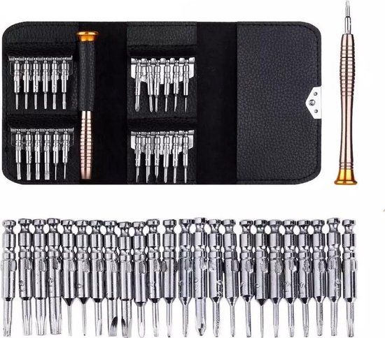 25-delige precisie schroevendraaierset - Compacte Magnetische schroevendraaiers - Torx - Reparatie van Horloges, Laptops, Smartphones en Tablets - van Heble®