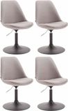 CLP Maverick Set van 4 Eetkamerstoelen - Tissu gris noir