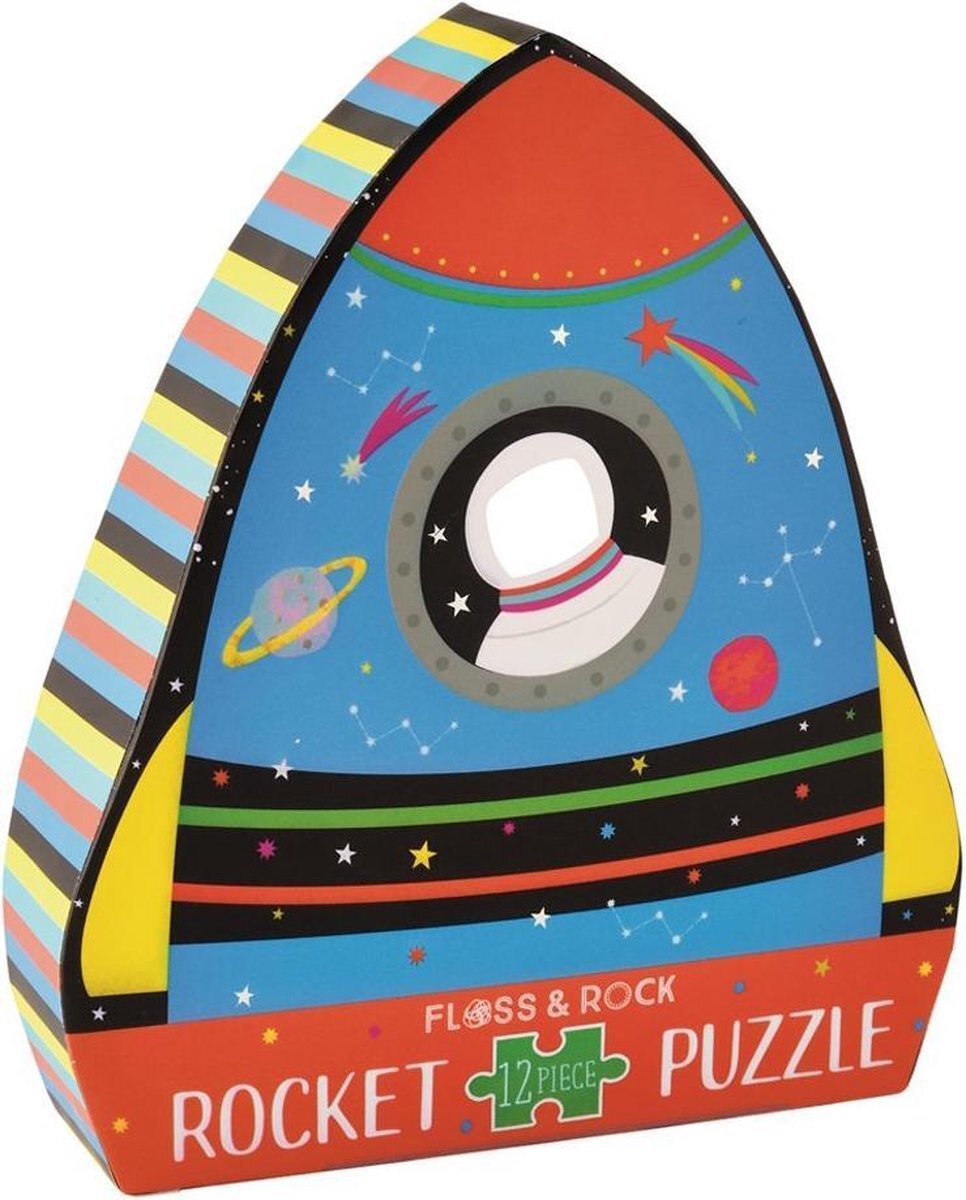 Floss & Rock Raket Puzzel 12 st. - 19 x 30 cm