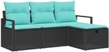 vidaXL Canapé noir et turquoise