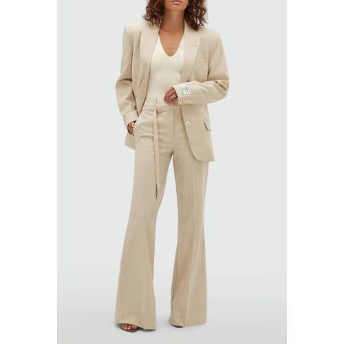 JOSH V getailleerde blazer met krijtstreep - beige