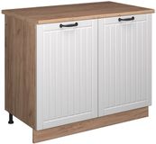 Vicco Wastafelkast Fame-Line, Wit Landhuis/Goudkleurig Eiken, 100 cm