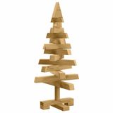 vidaXL Kerstbomen met standaard bruin 60 cm massief grenenhout