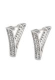 Gaya Earrings - Koper, Kristal, Wit, Zilver, 2 cm