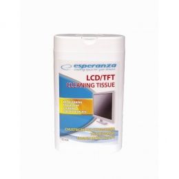 Esperanza Natte Reinigingsdoekjes voor LED / LCD / TFT Schermen - 100 Stuks - Antistatisch - Bacteriedodend - Compact - Wit