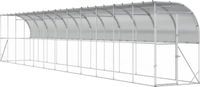vidaXL Kippenhok Tegen de Muur zilver 600 x 150 x 215 cm