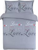 VISION home VISION Love Dekbedovertrekset - 100% katoen - Lits-jumeaux - 240 x 220 cm - Grijs