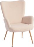 HOMCOM Accentstoel Trouble stof 71 x 74 x 97,5 cm Beige