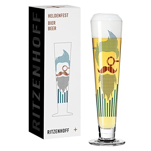 Ritzenhoff 1011010 bierglas 330 ml – serie Heldenfest, motief nr. 10 – Barber – rond en meerkleurig – Made in Germany