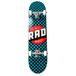 RAD Unisex - Checkers Progressive Skateboard voor volwassenen, zwart/petrol, 8 inch