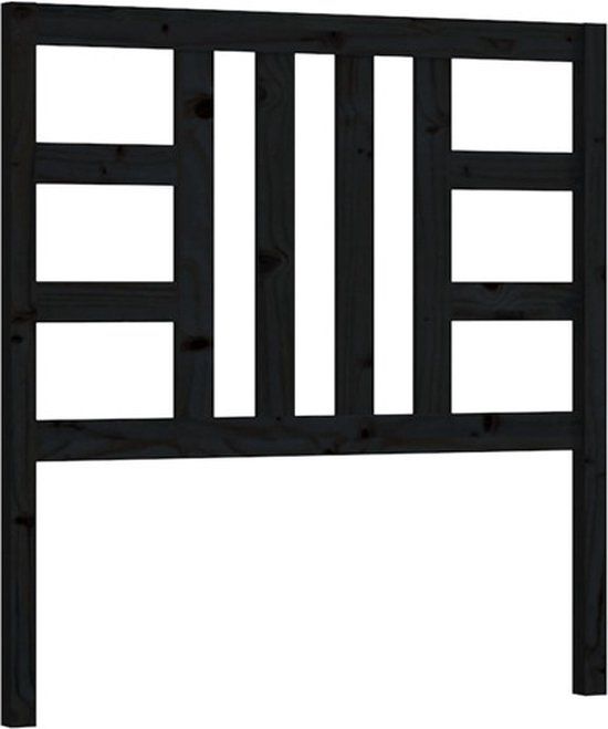 vidaXL Hoofdbord 81x4x100 cm massief grenenhout zwart