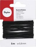 Rayher hobby band elastiek op rol - 4x - zwart - 5 meter - breedte 0,6 mm - kleding maken - knutselen