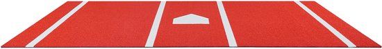 VEVOR Tapis de frappe de baseball Tapis d'entraînement de softball 366x183cm Extérieur Rouge