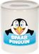 Shoppartners Bv tirelire enfant avec impression de pingouin épargnant - Céramique - 9 cm